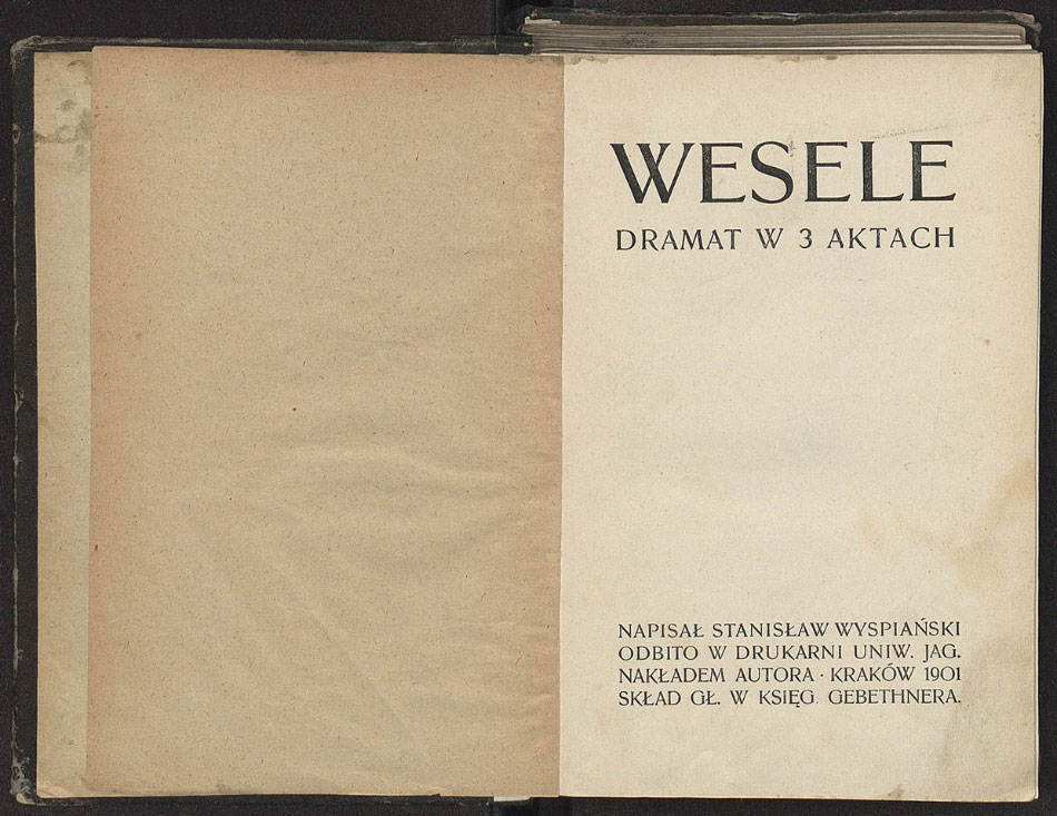 Front pages of 'The Wedding' by Stanislaw Wyspianski, 1901